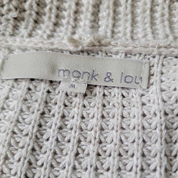 MONK & LOU 》Open Front Oversized Knit Cardigan - Picture 5 of 8